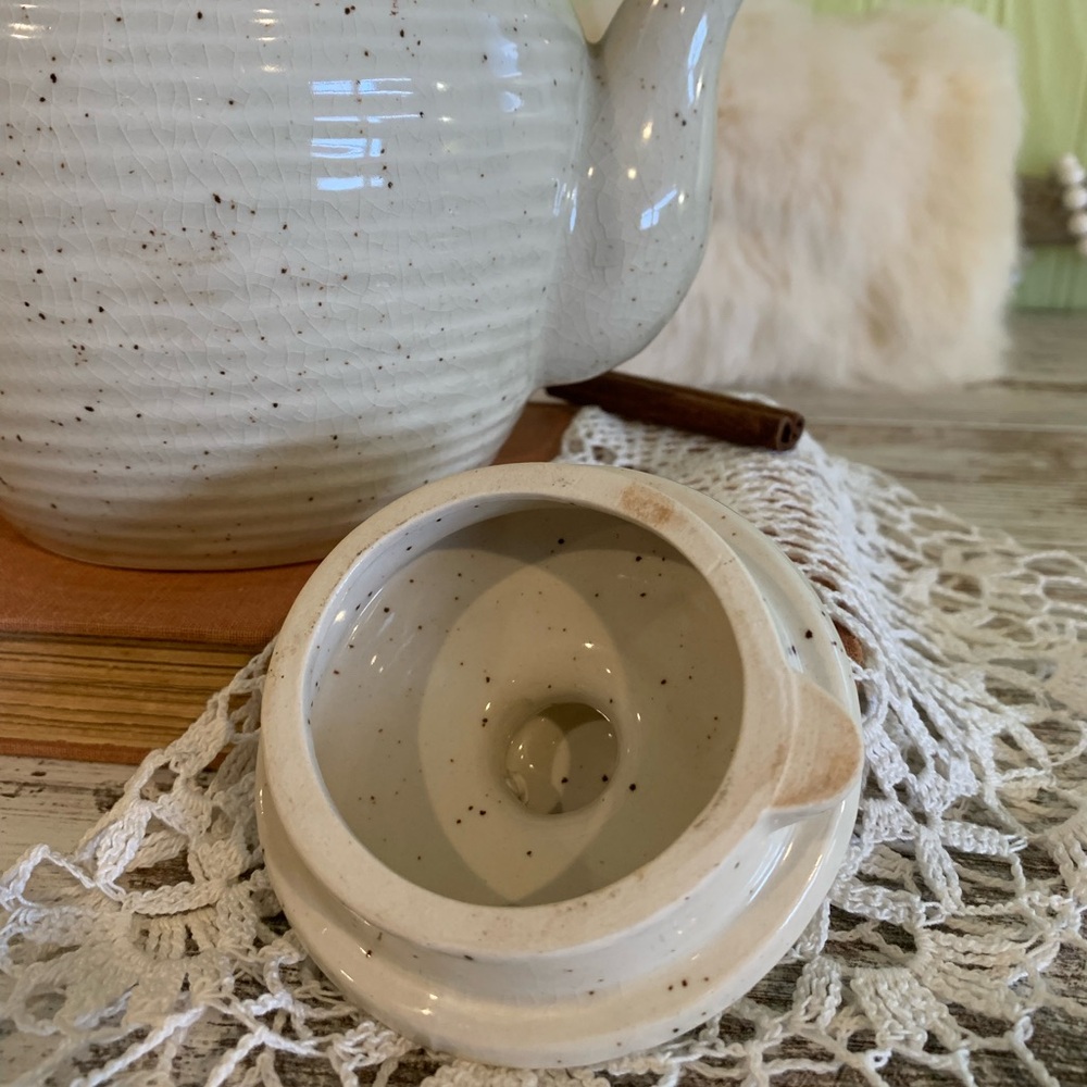 Vintage Wicker + Ceramic Floral Teapot 🫖 Unique Home Decor / Gift / Kitchen - Picture 5 of 10